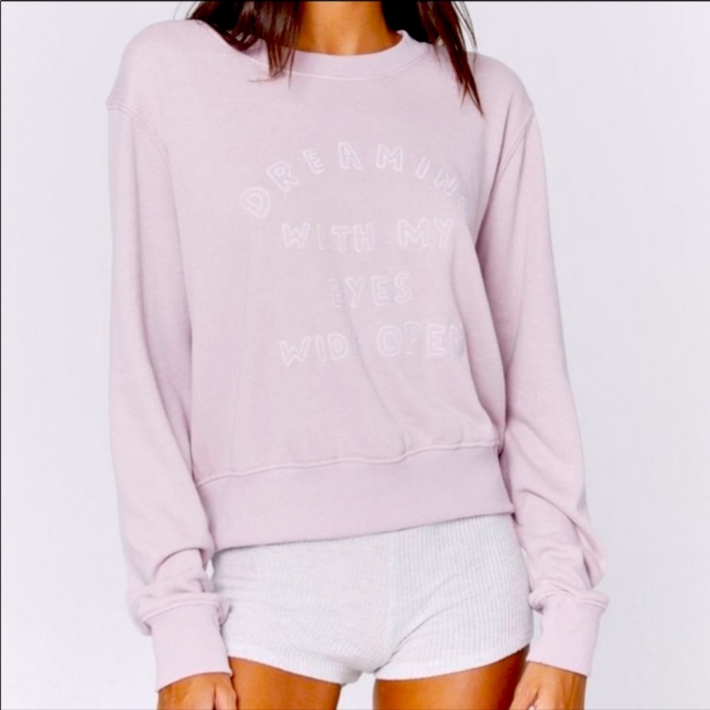 “Dreaming With My Eyes Wide Open” Pink Spiritual Gangster Pullover Crew Neck